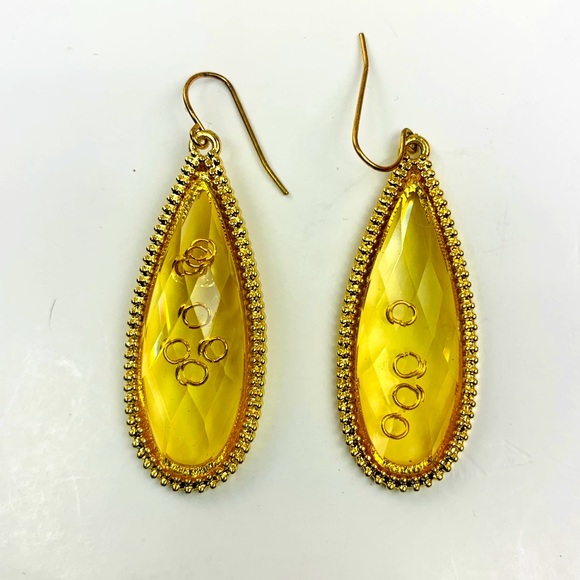 Yellow Circle Earrings - Picture 3 of 3